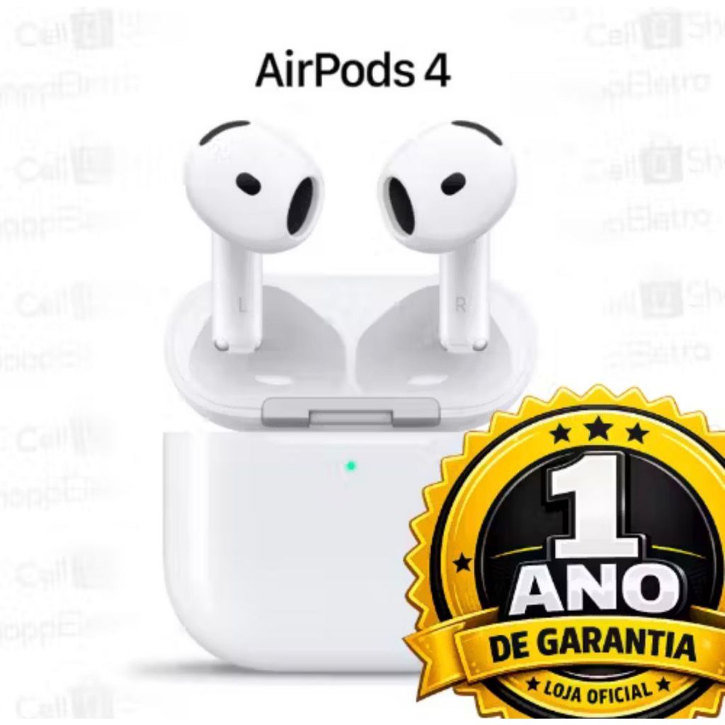 Fone Air Pods 4 【Original】 Cancelamento de Ruído Ativo 1 Ano De Garantia Lacrado Pela Nossa Loja Entrega Rapida