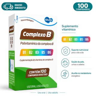 Polivitamínico Complexo B EMS 100 Comprimidos Suplemento Vitaminico - Envio Imediato