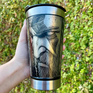 Copo Térmico GOD OF WAR Personalizado 360° | 473ml Tampa + Abridor