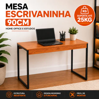 Mesa para home office Escrivaninha Industrial Quarto Notebook Escritorio Computador para estudos