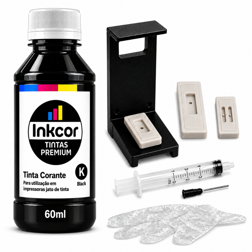 Tinta Recarga Compativel Impressora HP Cartucho 667 668 664 662 122 901 74 92 61 46 Sugador + Manual