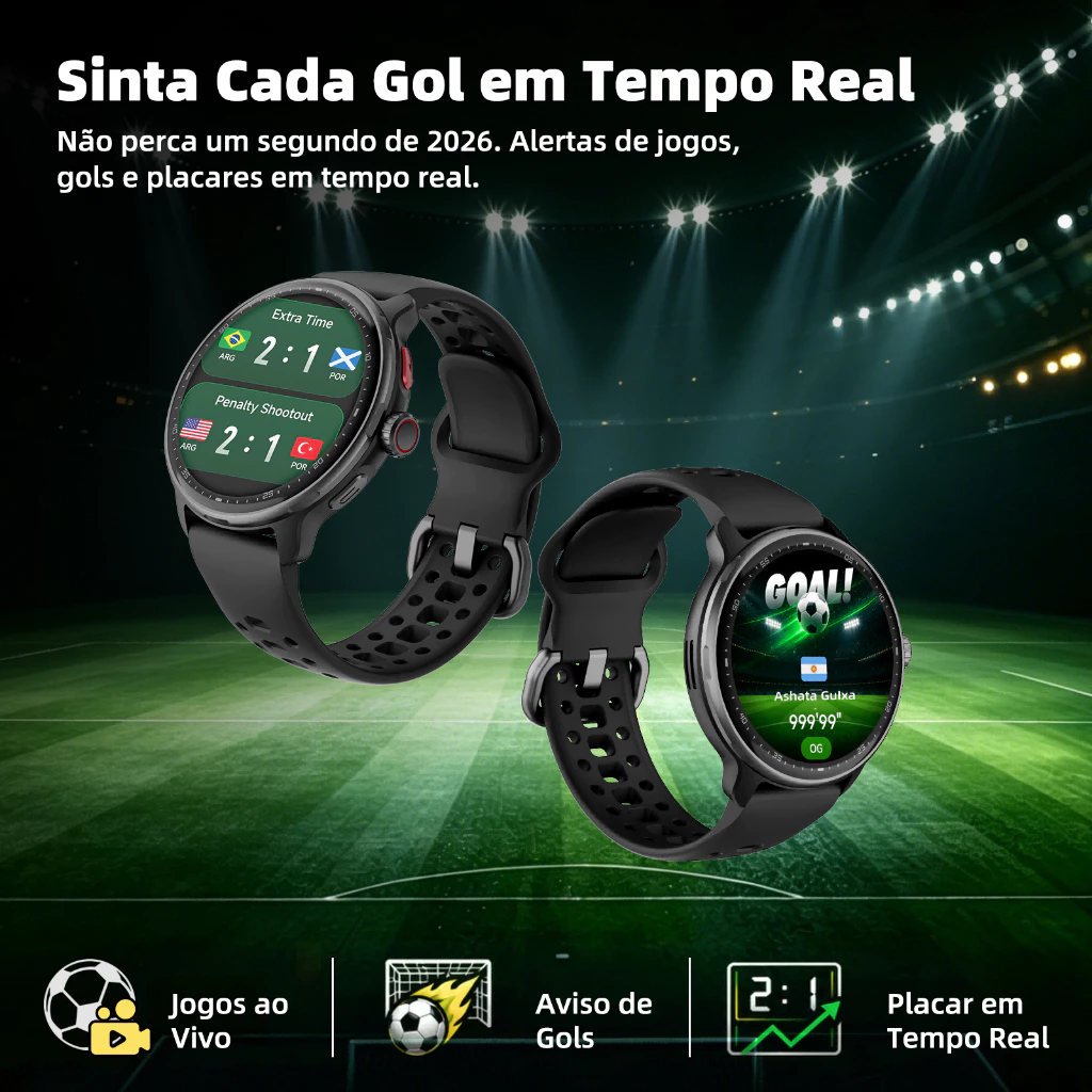 Relógio Smartwatch GPS BETTDOW com aplicativo de IA integrado, 100 modos esportivos, resistência à água de 3 ATM e tela AMOLED