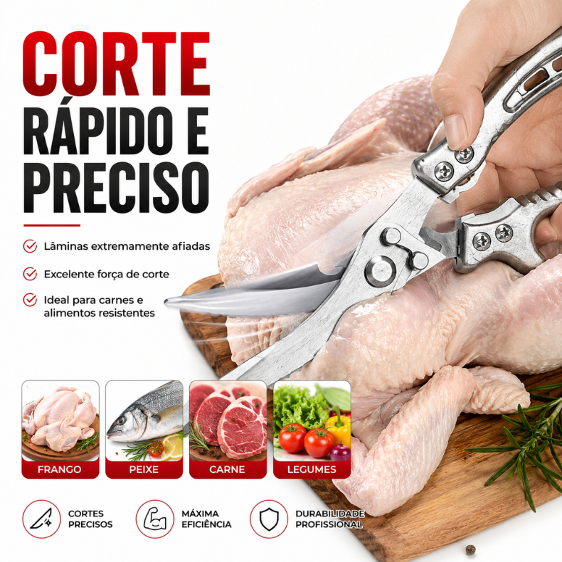 Imagem do produto Tesoura Multifuncional Premium em Aço Inox Super Resistente para Cozinha 4