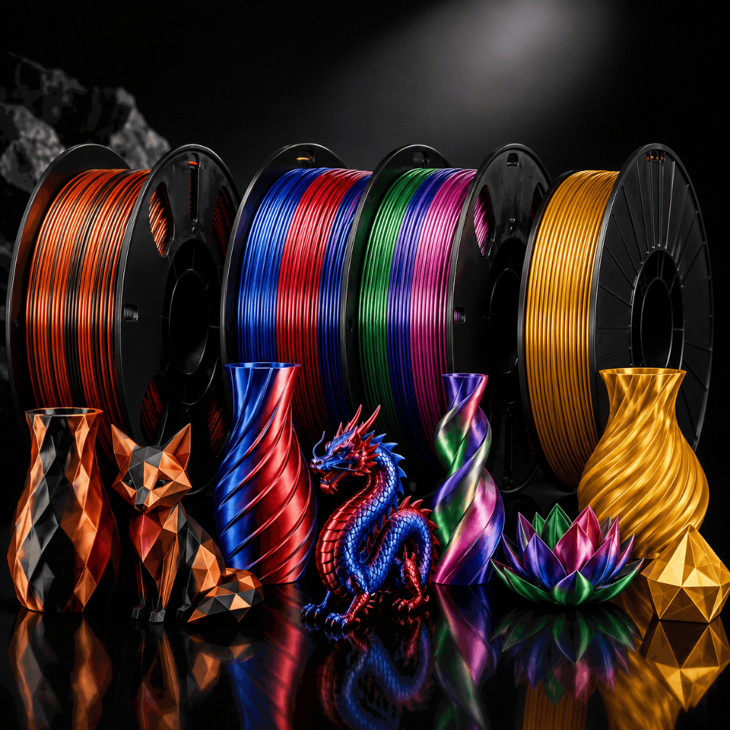 Filamento PLA Silk Dual Color 1kg 1.75mm Multicor Alto Brilho ...