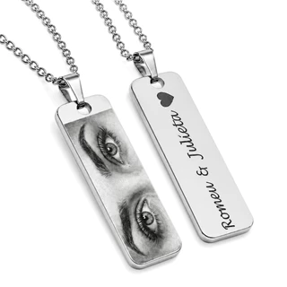 Colar Olhar em Aço Inox Personalizado com Foto 45 ou 60 cm e Opção de Caixa