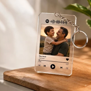 Chaveiro Personalizado com Foto | Acrílico Premium | Spotify | Presente Romântico