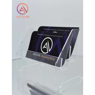 Porta Cartão de Visita em Acrílico Transparente Cascata Expositor de Mesa para Balcão