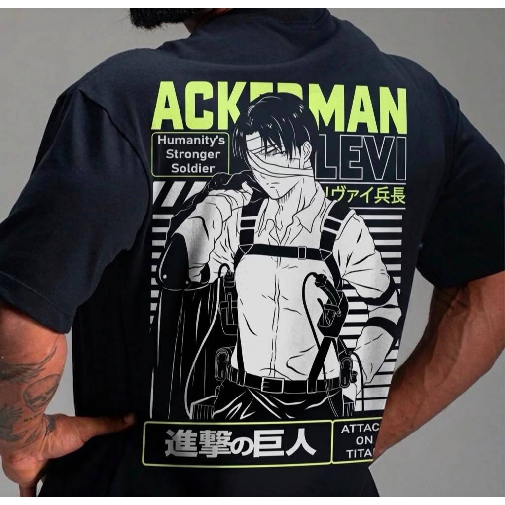 CAMISETA , OVERSIZED , ATTACK ON TITAN , MIKASA , LIVE , ACKREMAN