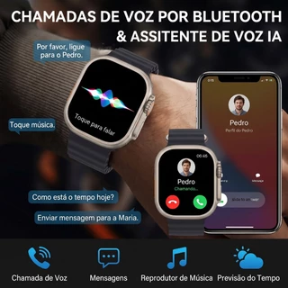 2026 Smartwatch 7 Em 1 Tela AMOLED 2.02" HD GPS NFC Monitor Saúde 120 Modos Esportivos 49mm Para Android IOS