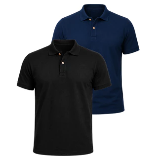Kit Camisas Polo Masculina Colarinho inglês Tecido Piquet Modelo Casual Masculino