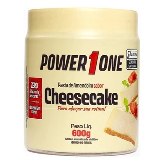 Pasta de Amendoim Power1One Cheesecake 600g Zero Adição de Açúcar Sem Glúten Cremosa Sabor Sobremesa