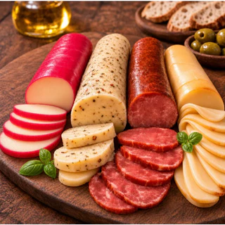Kit Queijo Provolone Da Serra Da Canastra 3 Sabores + Salaminho Peso total 700 Gr ou 530 Gr