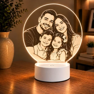 Luminária LED Personalizada Decoração Presente Foto Família Pai Mãe Namorado Multicores Criativo