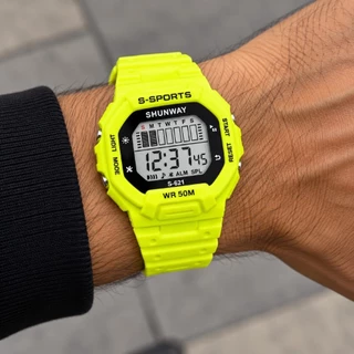 Relógio Digital Masculino Esportivo S605 LED Resistente à Água 50M