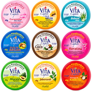 KIT COM 6 UNIDADES CERA FINALIZADORA VITA CAPILI 40G MURIEL MURIEL ORIGINAL