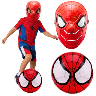 Kit Bola De Futebol Homem Aranha + Mascara Spider Man Avengers