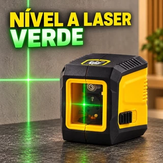Nível A Laser Verde 2 Linhas Autonivelante 20m Horizontal e Vertical Alta Precisão Profissional