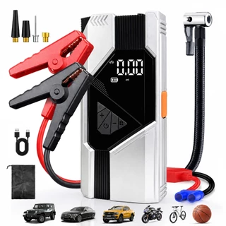 Auxiliar Partida Chupeta Compressor Ar Bomba Portátil 4em1 Powerbank 8000mAh Carro Moto 150PSI