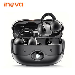 INOVA Fones de ouvido sem fio TWS Bluetooth 6.0 Clip-on Esportes com Som HiFi,Microfone,Controle Touch,40h Original