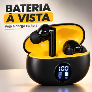 Fone de Ouvido Bluetooth Sem Fio TWS, Cancelamento de Ruído, Estojo de Carregamento, para Esportes