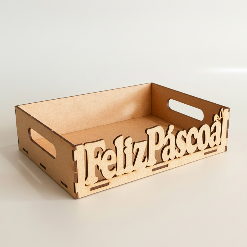 Bandeja Feliz Páscoa MDF Cru Caixote Cesto Presentes Ovo de Páscoa Porta Caixa Bombom Cesta Coelho | Shopee Brasil