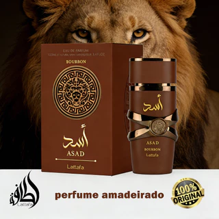 perfume arabe lattafa Asad Bourbon original 100% eau de parfum masculino perfume 100ml Longa Duração em Oferta na Shopee
