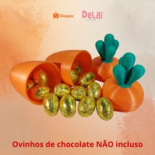 Lembrancinha Páscoa Cenoura Porta Chocolate Ovo Mini 3D em Oferta na Shopee