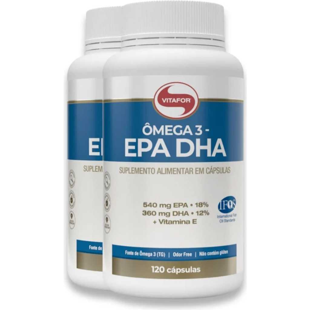 Combo 2x Omega 3 Epa Dha 120 Cápsulas ( 240 ) - Kit Vitafor Sabor ...
