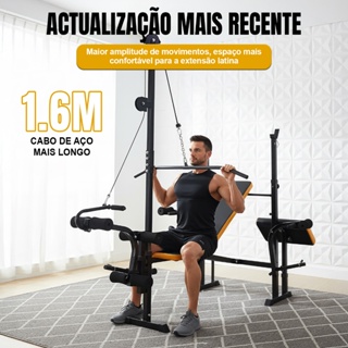 Banco de Supino Regulável JOYFOX - Estação de Musculação Multifuncional para Treino em Casa em Oferta na Shopee