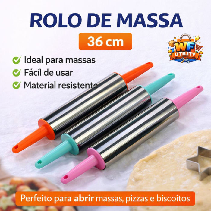 Rolo de Massa em Aço Inox - Precisão e Facilidade para Massa