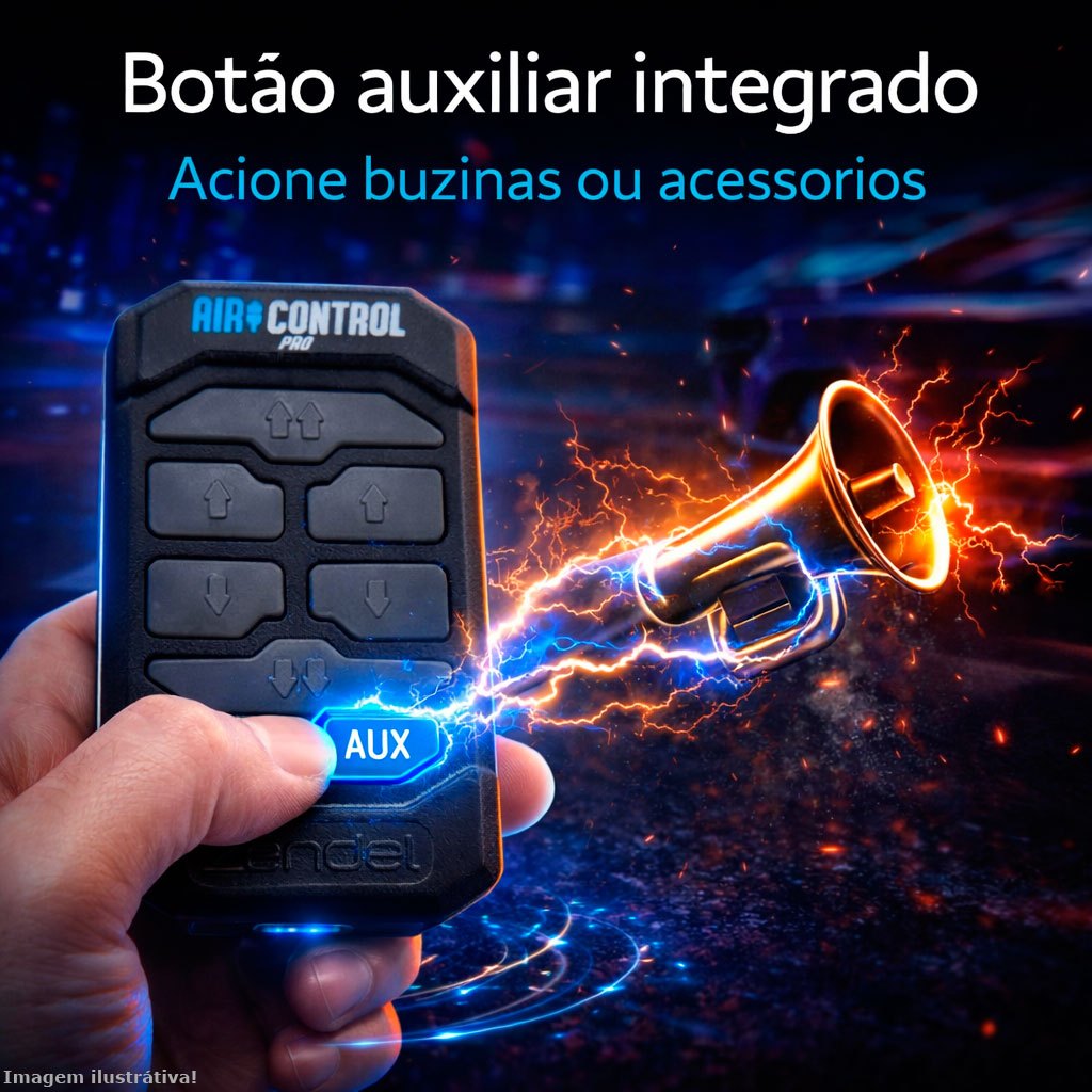 Central Controle Suspensão Ar Air Control PRO Saida Auxiliar 8