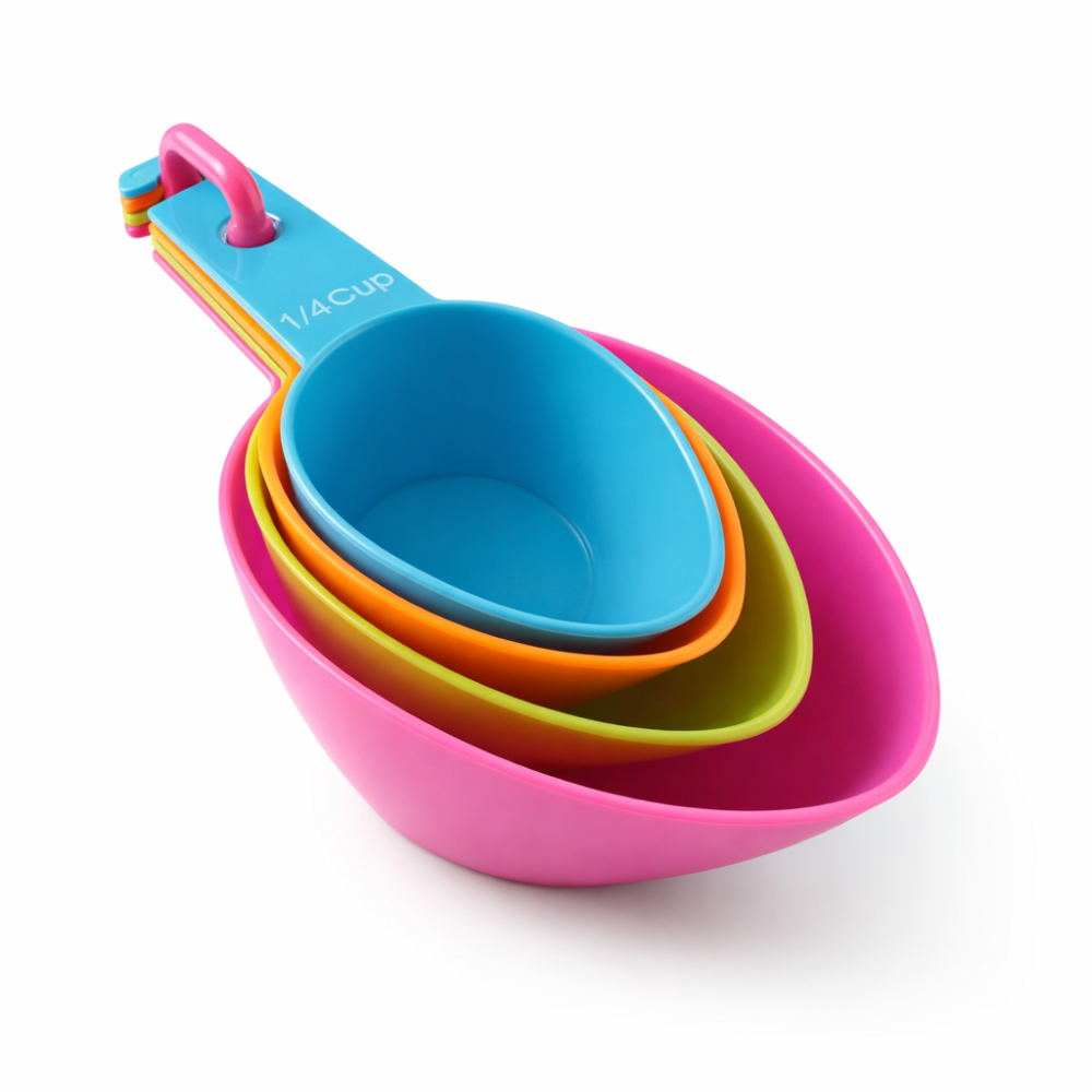 Kit 4 Colheres Medidoras Coloridas para Cozinha Conjunto Med