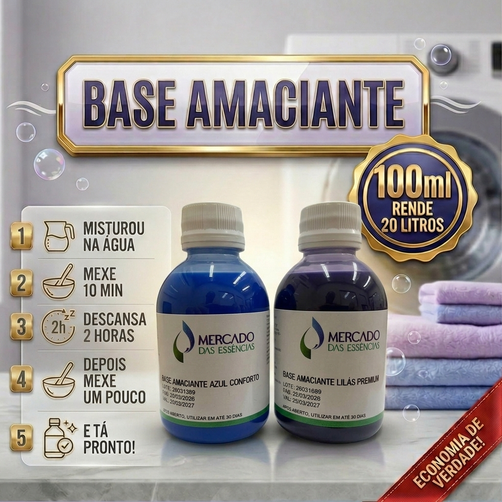 Base Amaciante Concentrada 100ml Faz 20 litros perfumada tipo Conforto / Premium RENDE MUITO | Shopee Brasil