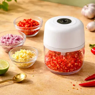Mini Processador Triturador Sem Fio Elétrico 250ML De Alimentos Para Legumes Alho Gengibre Espremedor De Alho — foto 6 — Achou Levou Brasil