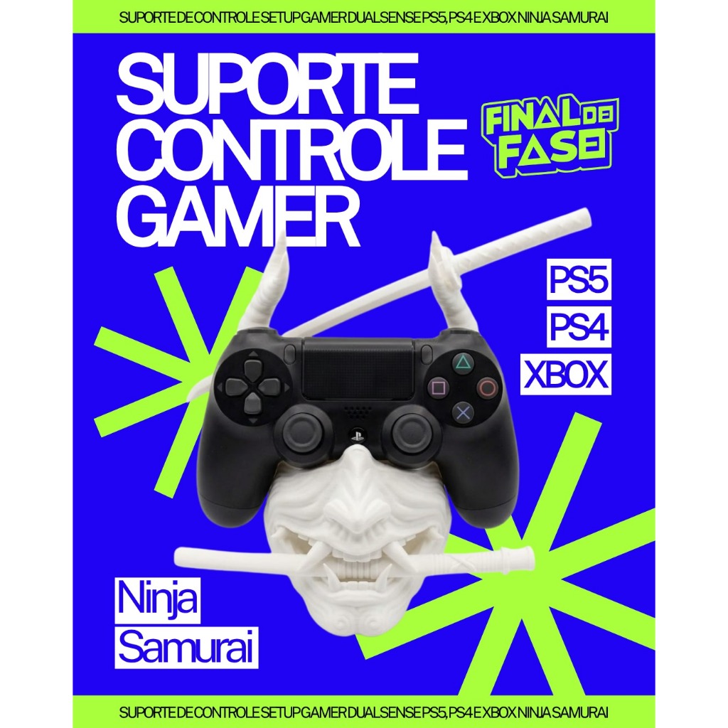 Suporte de Controle Setup Gamer DualSense PS5, PS4 e XBOX - Ninja ...