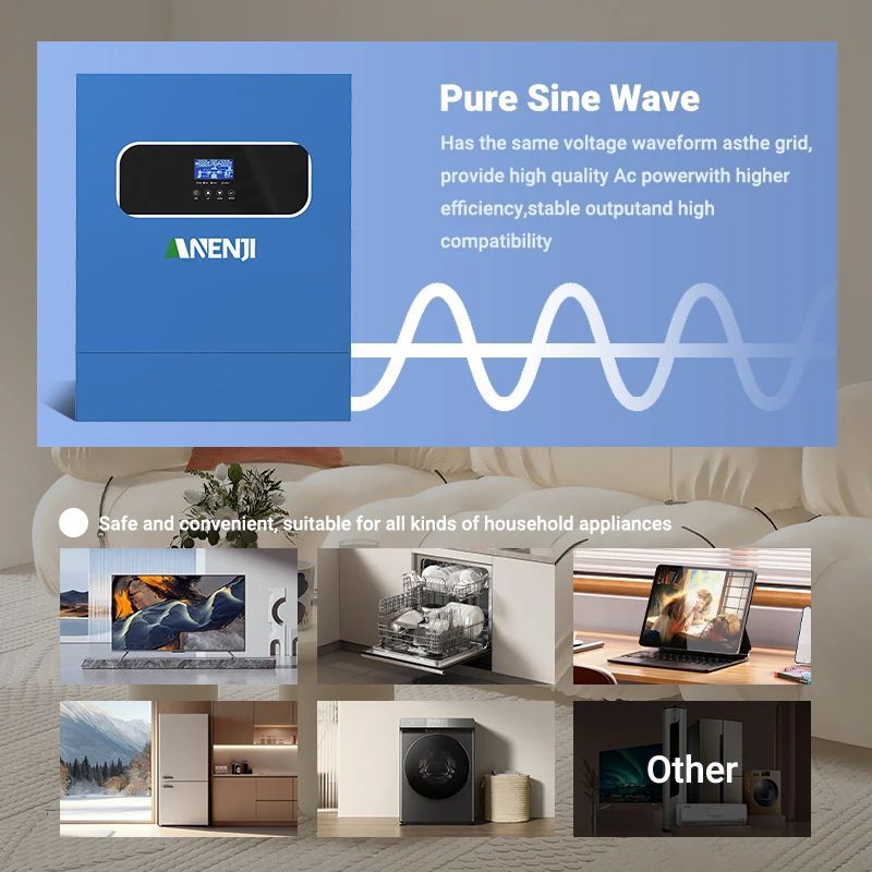 Inversor Solar Híbrido 11000W 11KW 48V Anenji Onda Senoidal Pura