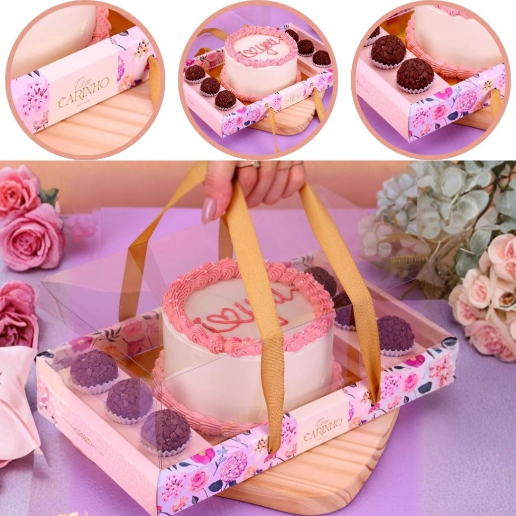 10 CAIXA P/ BENTO CAKE E BASE + 6 DOCES GRACIOSA 4196 ( DIA DAS