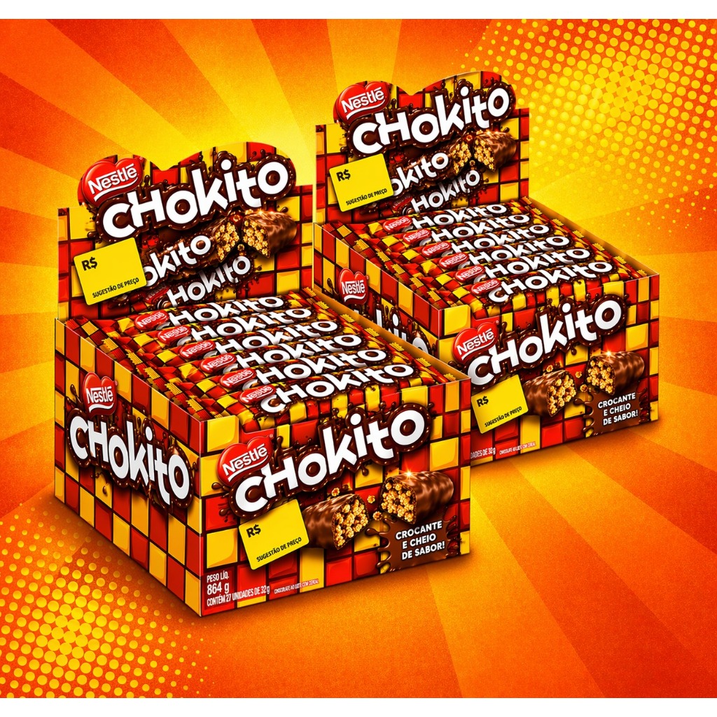 Chokito Chocolate Nestlé Caixa com 30 Unidades de 32g cada