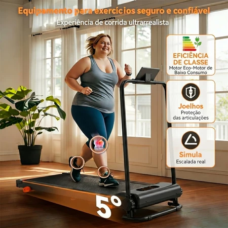 Esteira Dobrável Multifunções Passadeira de corrida motorizada Home Fitness 2.0 HP LED Display