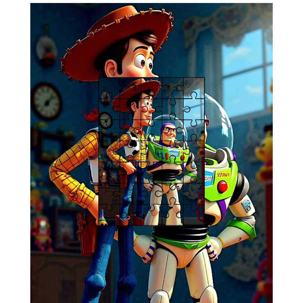🧩 Quebra-Cabeça Toy Story – Woody & Buzz Lightyear. | Shopee Brasil