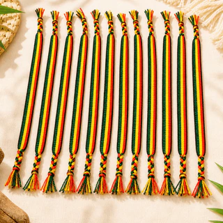 Kit Pulseiras Do Reggae Pano Fina Jamaica Bob Marley Amizade Eterna Pulseira Tornozeleira Fininha
