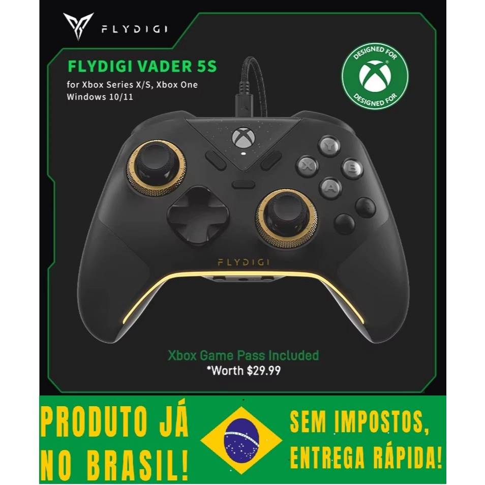 Controle Gamer Flydigi Vader 5S - Joysticks ForceFlex Tensão Ajustável ...
