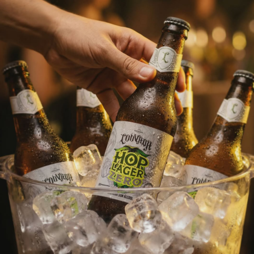 Cerveja Hop lager Zero Sem Alcool Louvada 355ml (06un) Sem Glúten