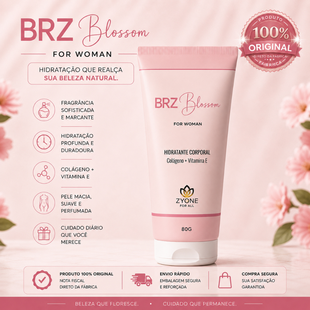 Creme Hidratante Feminino Brz Blossom Zyone Fragrância Importada