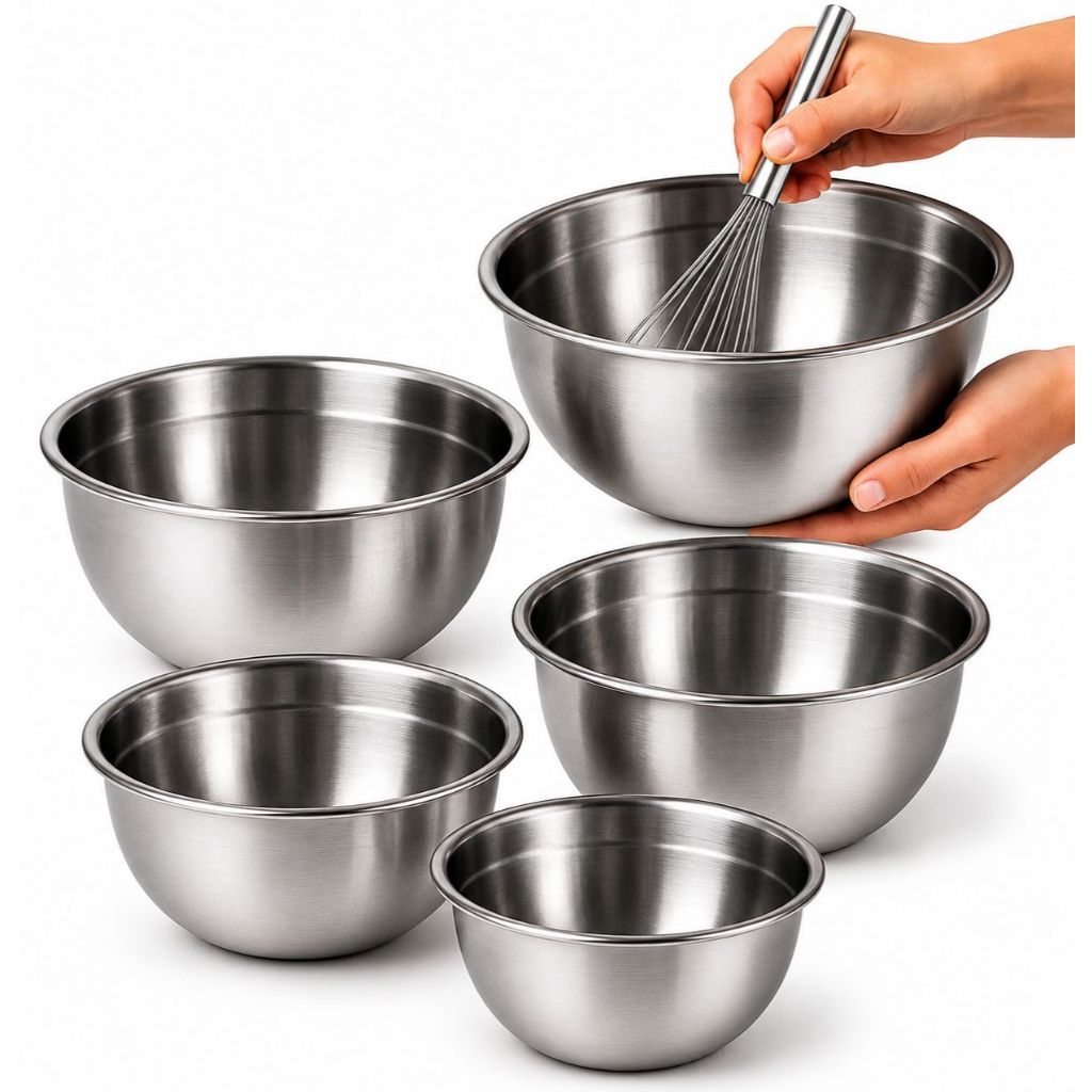 Kit 5 Bowls CB Gourmet Inox Reforçado Maior Espessura Tigela