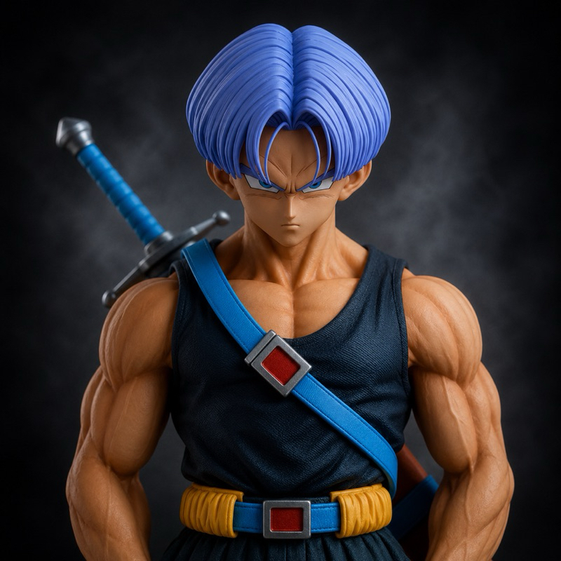 Action Figure Trunks 2 Cabeças Super Sayajin 27Cm Dragon Ball Z