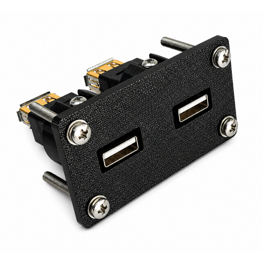 Plug Conector USB-A 2.0 Fêmea X Macho (DUPLO) Painel Emenda Conexão ...