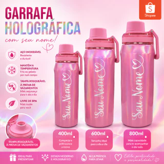 Garrafa Térmica Personalizada Holográfica a Laser