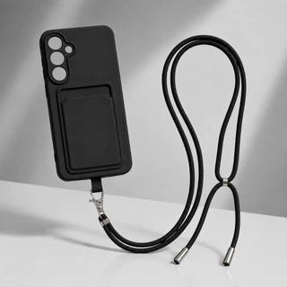 Capa Capinha Galaxy A56 A36 A26 A16 A06 M36 M16 Minimalista Porta Cartão com Cordão Ajustável
