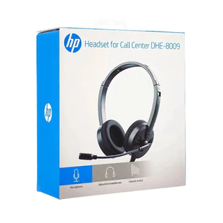 Headset com Fio 1,9m HP Office DHE-8009 Conexão P3 Driver 40mm Microfone Flexível, Preto